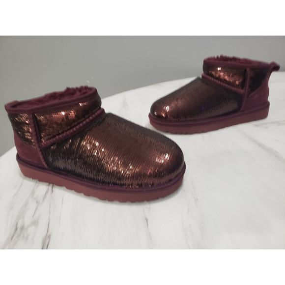 NEW NO BOX UGG‎ Women's Size 6 CLASSIC ULTRA MINI MIRROR BALL 1151616 Wild Grape - Picture 2 of 7